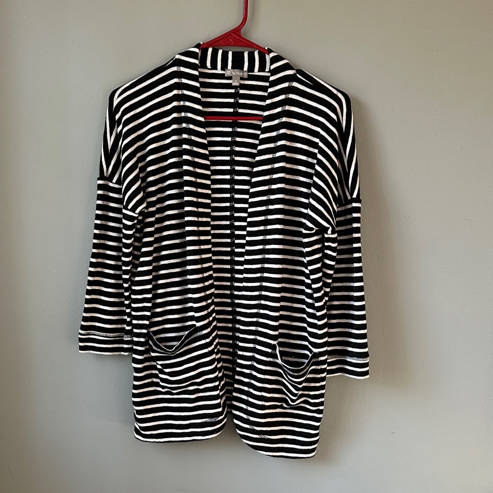 Talbots‎ Black and White Striped Sweater womens size small